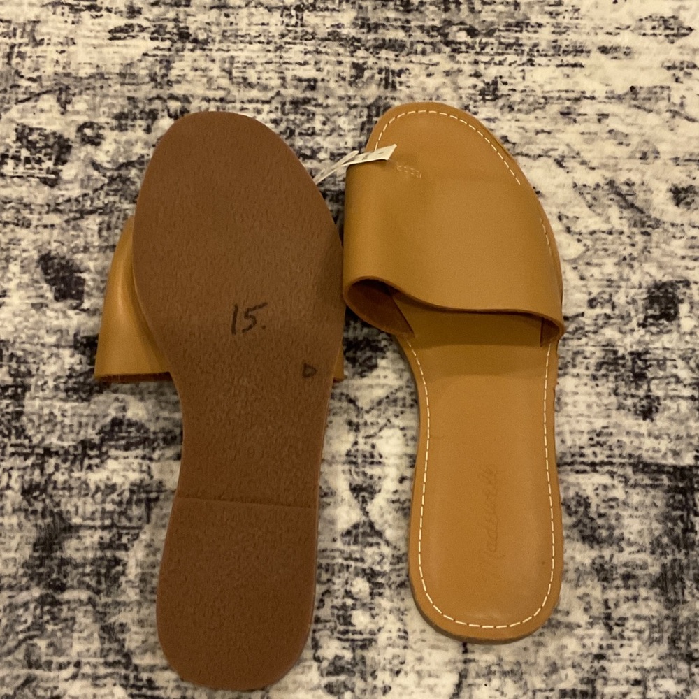 Madewell The Boardwalk Post Slide Sandal in Leather - Picture 4 of 6